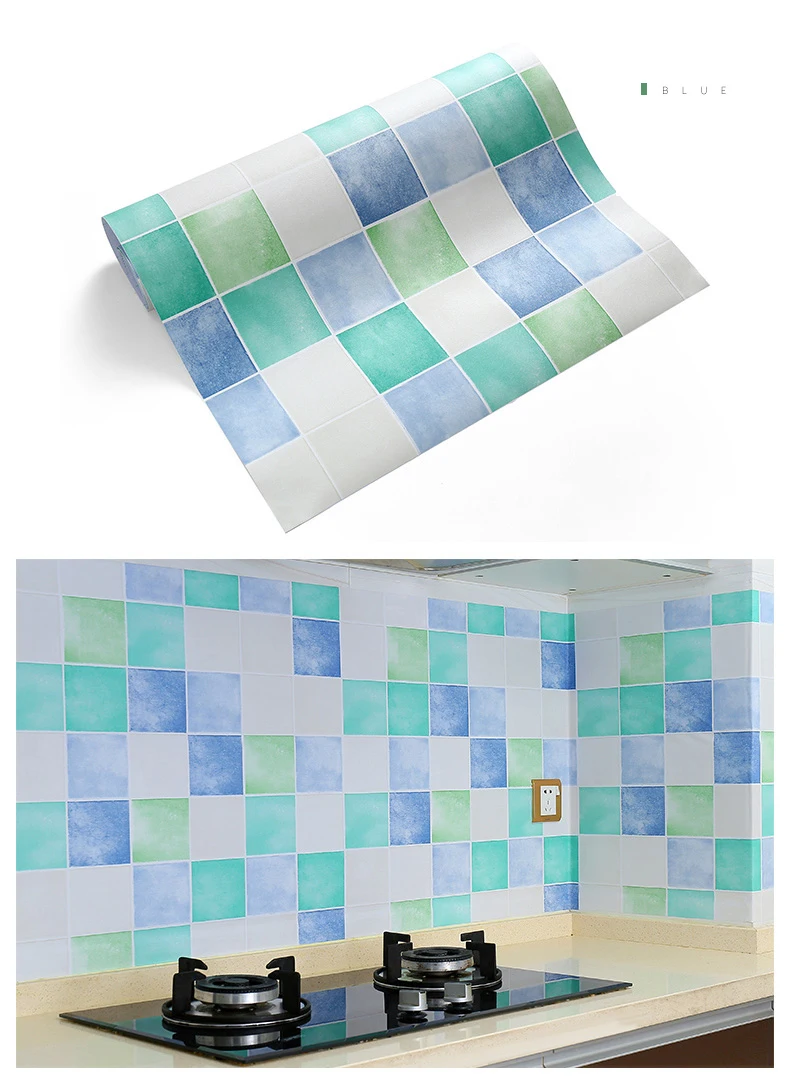 Bathroom Waterproof Mosaic Wall Stickers Kitchen Oil Proof Decoration Wallpaper Bath Toilets Self Adhesive Tiles Decorative Film