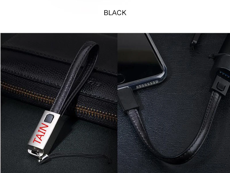 20 см кабель type C Micro usb кабель кожаный полиуретановый брелок быстрое зарядное устройство Шнур для huawei samsung Xiaomi телефон зарядка кабелей провода