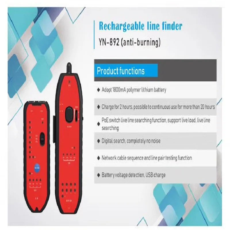 

New RJ11 RJ45 Cat5 Cat6 Telephone Wire Tracker Tracer Tool Toner Ethernet LAN Network Cable Tester Detector Line Finder