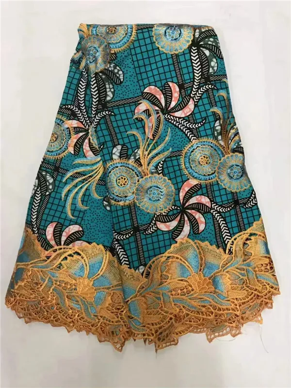 

african wax lace fabrics with stones cotton high quality embroidered water soluble lace ankara print wax fabric for dress!O80
