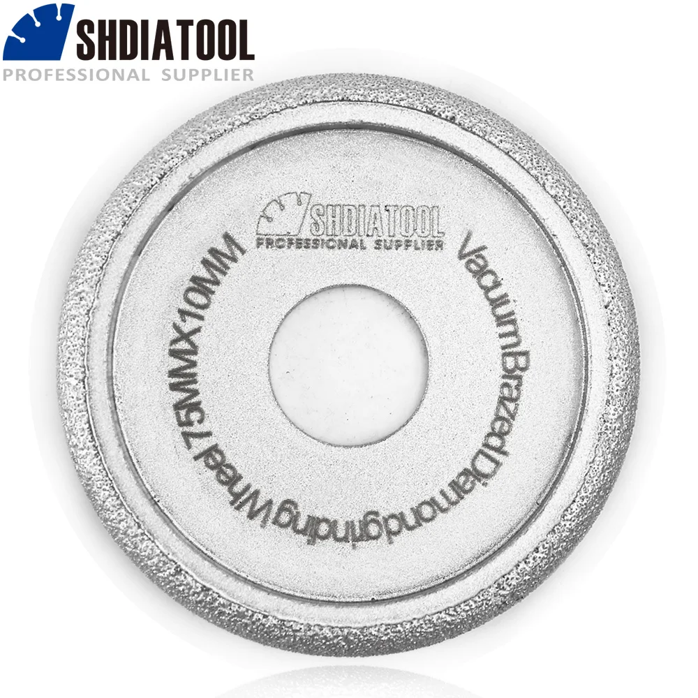 SHDIATOOL Dia75mmx10mm Vacuum Brazed Diamond CONVEX Wheel/Profile Wheel For Stone Artificial Stone Ceremics, Glass, Concrete....