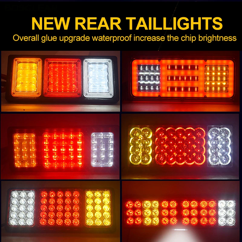 

2 шт. Новый 24 В светодиодный светильник рь для грузовика автомобиля прицепа грузовика задний фонарь стоп-сигнал поворота ПК + Железный противоударный Универсальный Автомобильный Фонарь