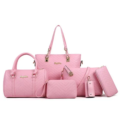 

New Style Shoulder Hand WOMEN'S Bag Different Size Bags Six Pieces Set Korean-style Knife Crocodile Six Pieces Set Different Siz
