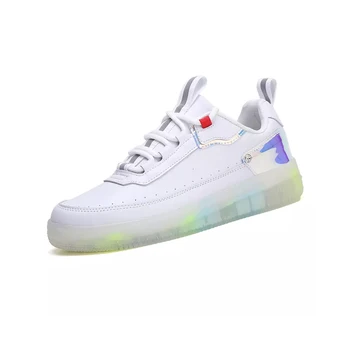

Outdoor Casual Skate Board Shoes For Men Transparent Crystal Sole Lace up Fluorescense Spring Autumn Sneakers Men