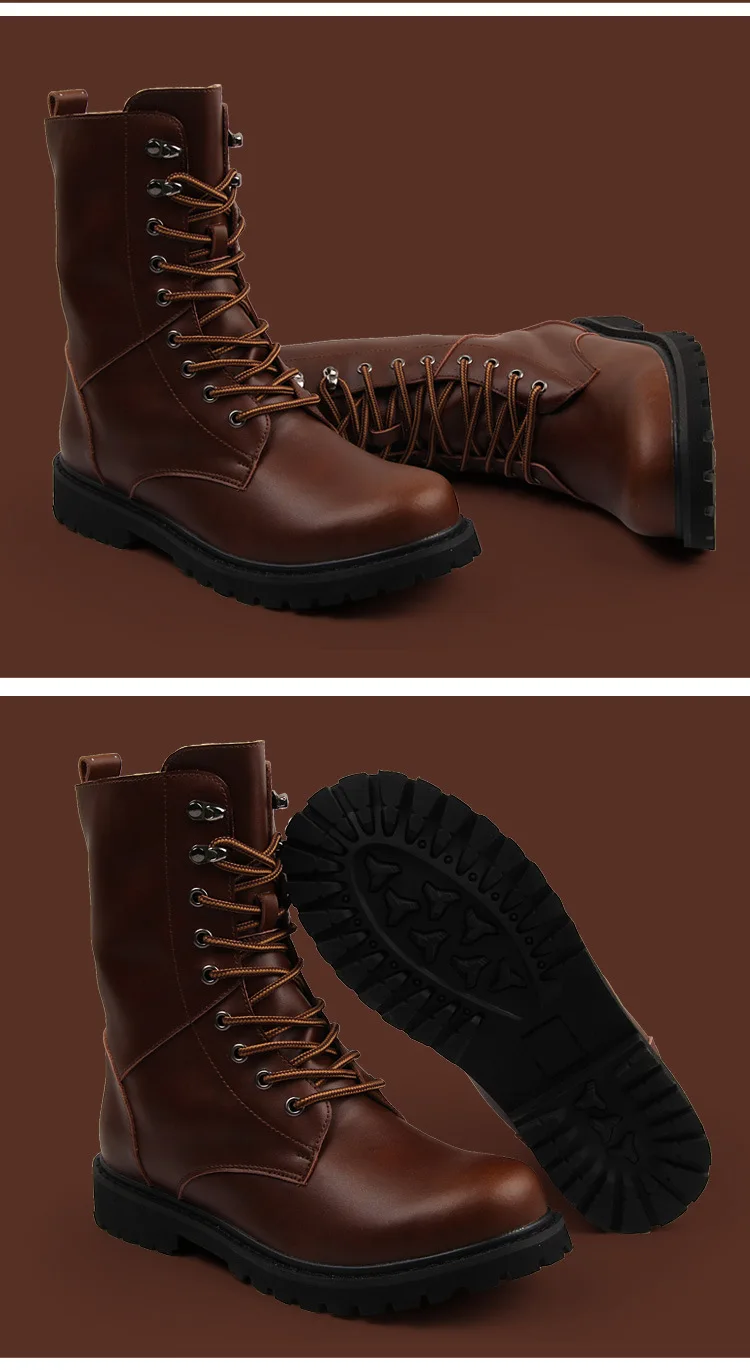 NEW Military Boots Men Winter Shoes Warm Men Leather Boots Footwear Cowboy Tactical Boots Men Casual Shoes