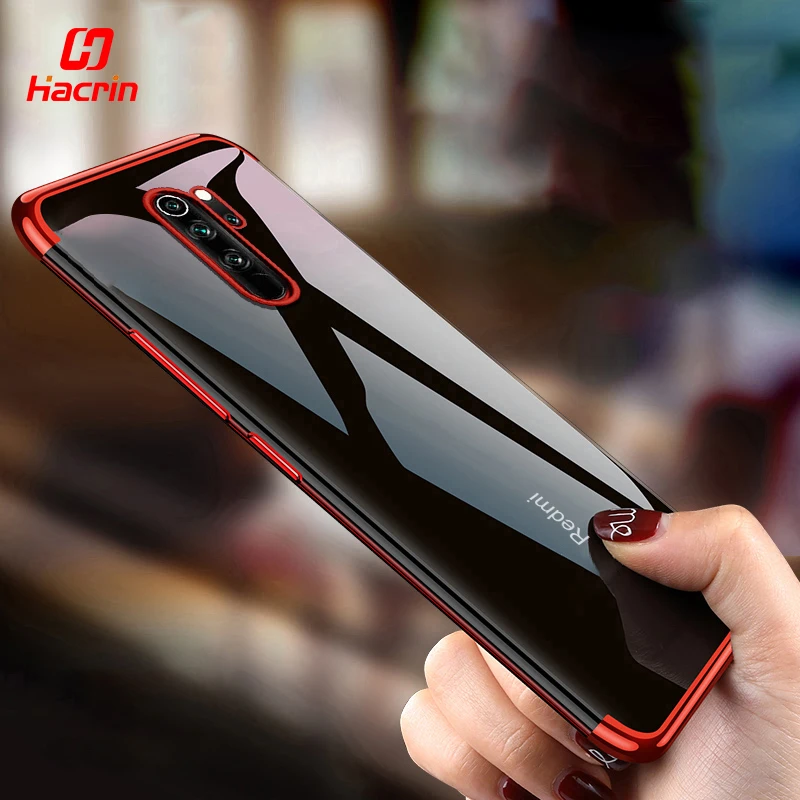 

Hacrin Phone Case for Xiaomi Redm Note 8 Pro Case Luxury Clear Transparent Bumper TPU Silicone Plating Cover for Redmi Note 8