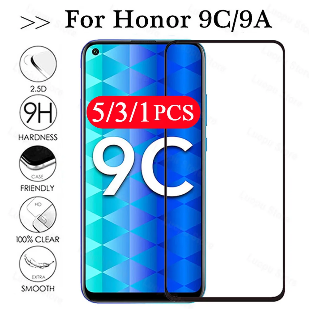 5/3/1Pcs cover for huawei honor X10 Max 9 9X lite pro play 9A 9C 9S 9N 9i tempered glass phone screen protector protective film |