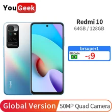 New Xiaomi Redmi 10 Global Version 64GB / 128GB MTK Helio G88 50MP Camera 90Hz 6.5'' Screen 5000mAh 18W Fast Charge Cellphones
