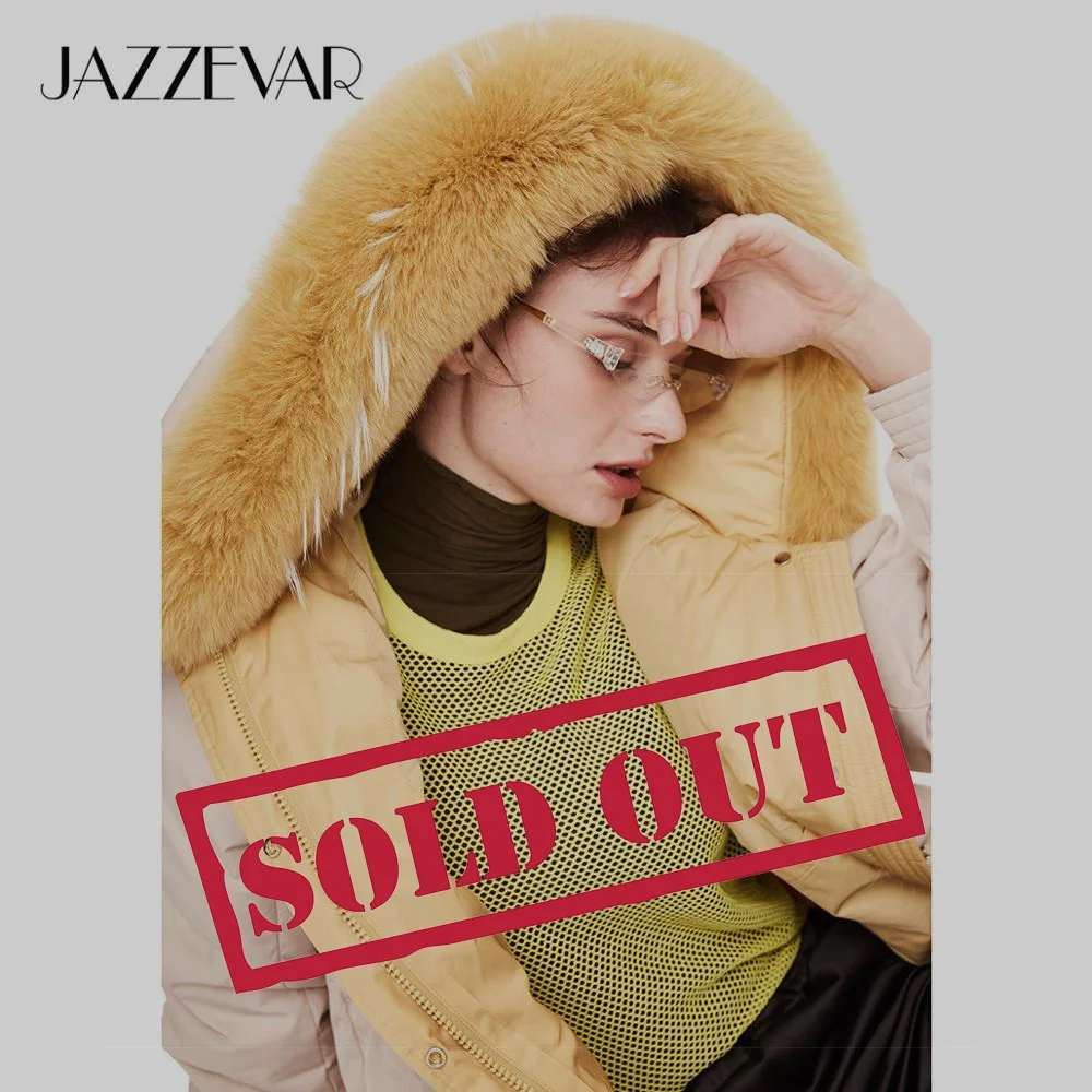 JAZZEVAR 2019 Winter new arrival down jacket women with a fur high quality hood short for winter zipper W9082 |