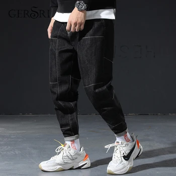 

Gersri New Fashion Jeans Men Long Trousers Embroidered Cotton Classic Straight Loose Jeans Male Plus size 28-42