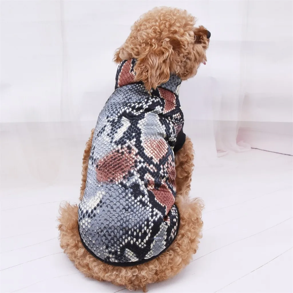 

Pet Dog Jacket Crocodile Print Puppy Coat Fashion Winter warm puppy chihuahua clothes large size top selling pet products Drop