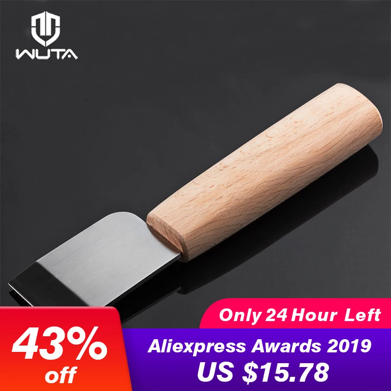 Online WUTA cuchillo de corte profesional de cuero para manualidades, cuchillo para afilar, herramienta para esquiar, hoja de acero de alta velocidad, mano derecha izquierda