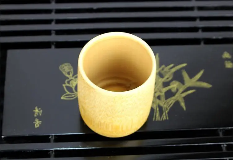 

Handmade Natural Bamboo Tea Cup Japanese Style Beer Milk Cups with Handle Green Eco-friendly Travel Crafts Wholesale
