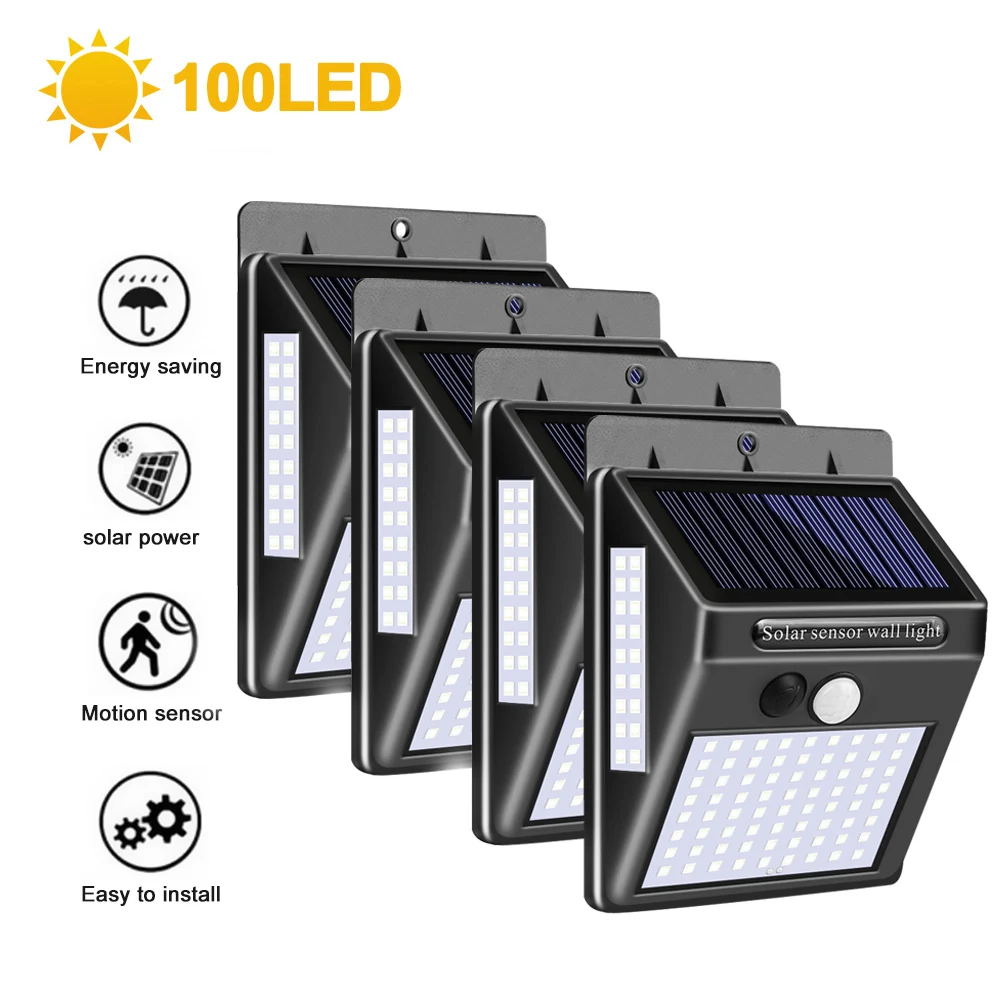 

DIDIHOU 100/40 LED Solar Light Outdoor Solar Lamp PIR Motion Sensor Wall Light Waterproof Solar Powered Sun light