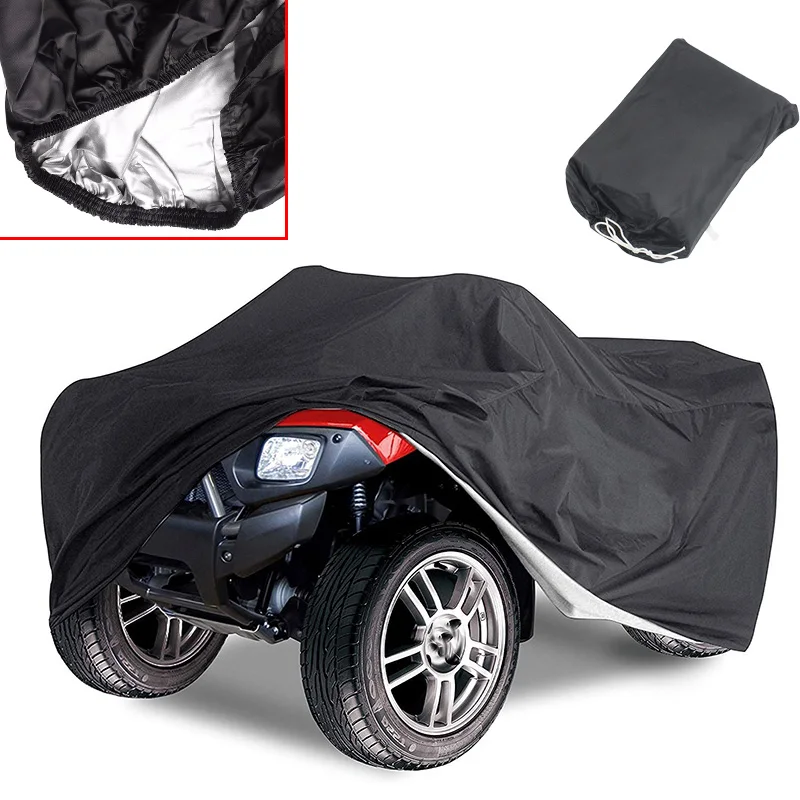 

Quad Bike ATV Cover Waterproof Motorcycle Vehicle Scooter Motorbike Covers 190T Polyester Taffeta Anti-UV PU Coating Black