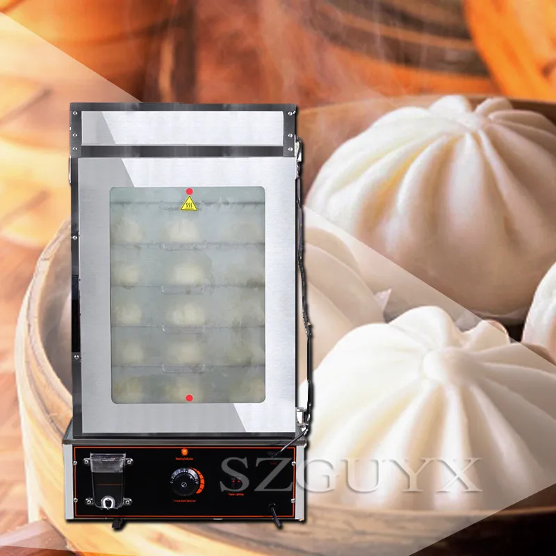 220 В электрическое отопление автоматическая нержавеющей стали коммерчески шестислойная Паровая машина для булочек на пару витрина для хлеба