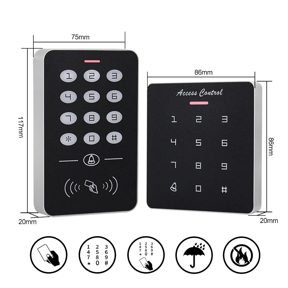 DC12V электронная клавиатура контроля доступа RFID считыватель карт контроль доступа Лер с дверной звонок подсветка для защелка для двери Система