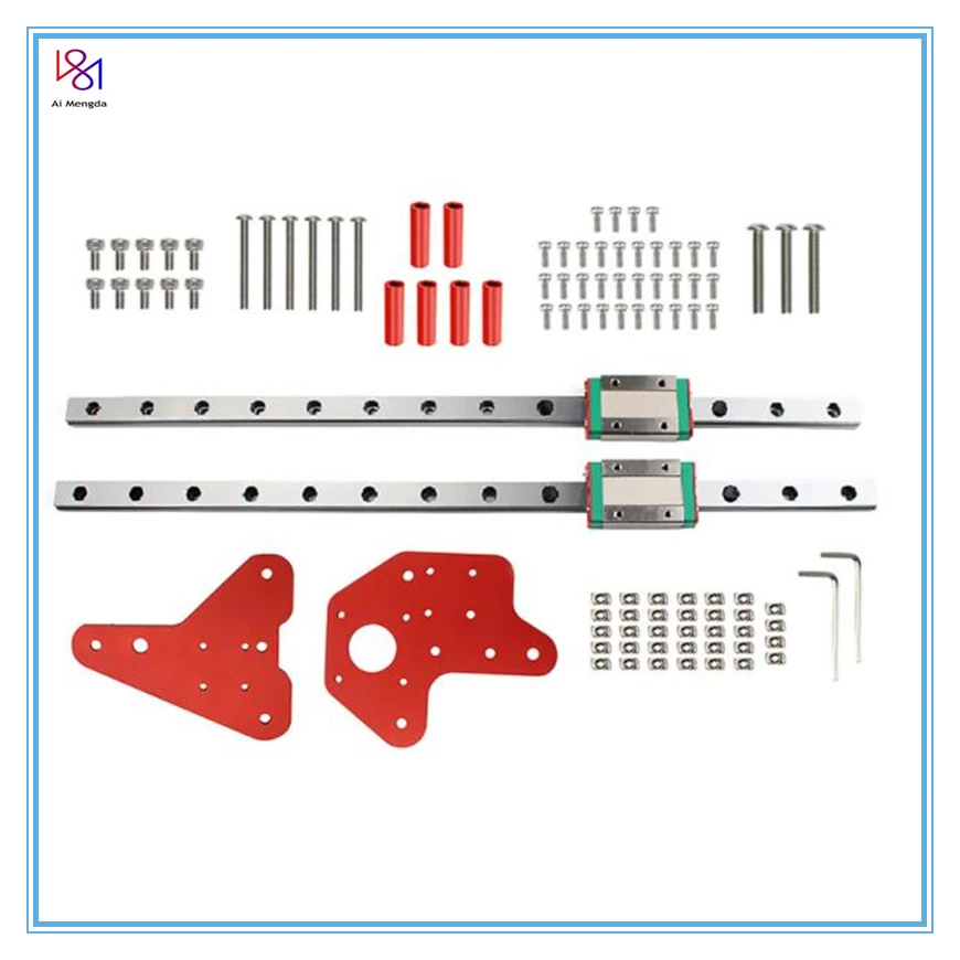 1set CR-10 Ender 3/3Pro Dual Z Axis MGN12H Linear Rails Kit With Fix Plate For Creality Ender-3 Ender-3s S4 S53D Printer Parts