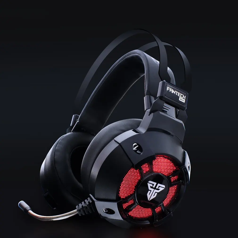 

Audio Game Headset Virtual 7.1 Channel Surround Sound Gaming Light Wired Headset Stereo LED Headphones with Mic For Gamer
