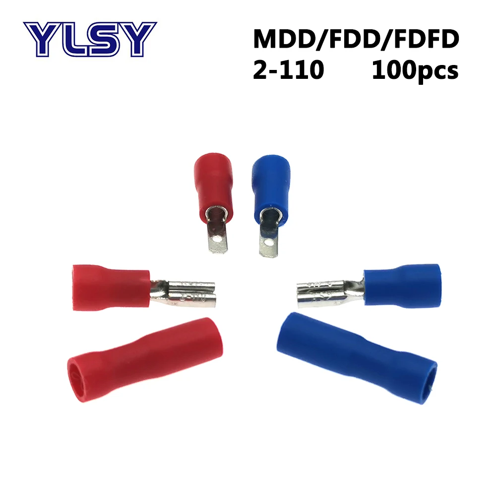 100 шт. 2 8 мм женская модель мужская FDD/FDFD/фотоэлемент разъем 16 14 AWG 1 5 мм2|Терминалы| |