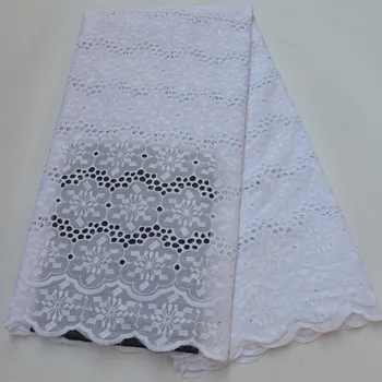 

6colors latest white African cotton lace fabric elegant Swiss voile lace fabric with pretty embroidery for party dress CLP376
