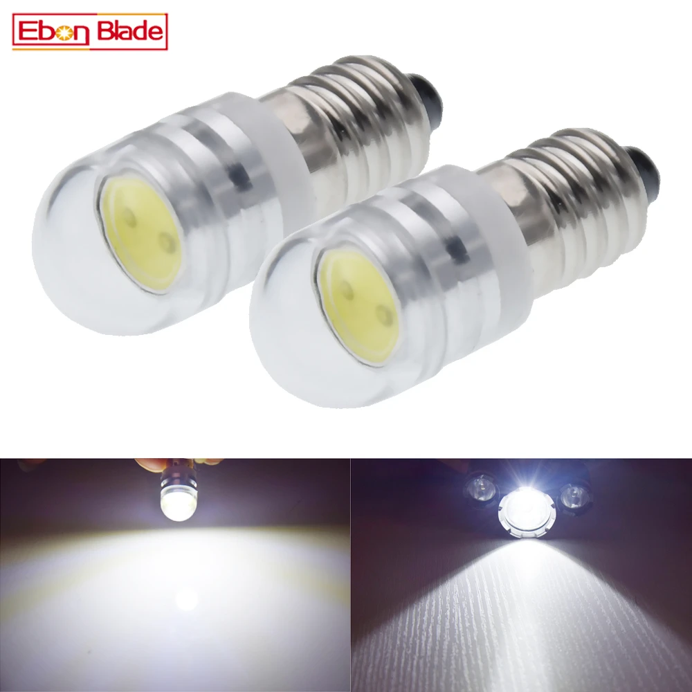 2pcs Led Torch Lights Bulb 6v Dc 2 Watt 2w E10 1447 Screw Mini Led Bulbs 6000k White Replacement Flashlight Bulb Work - Car Headlight Bulbs(led) - AliExpress