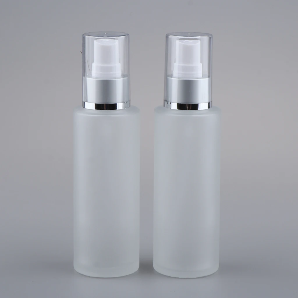 2Pcs/lot 100ml Empty Lotion Cream Perfume Glass Containers Cosmetic Bottles Dispensers for Makeup