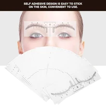 50 шт., одноразовая линейка для татуировки бровей, наклейка для микроблейдинга, инструмент для измерения, Перманентный макияж, правило, тату-машина, трафарет, шаблоны