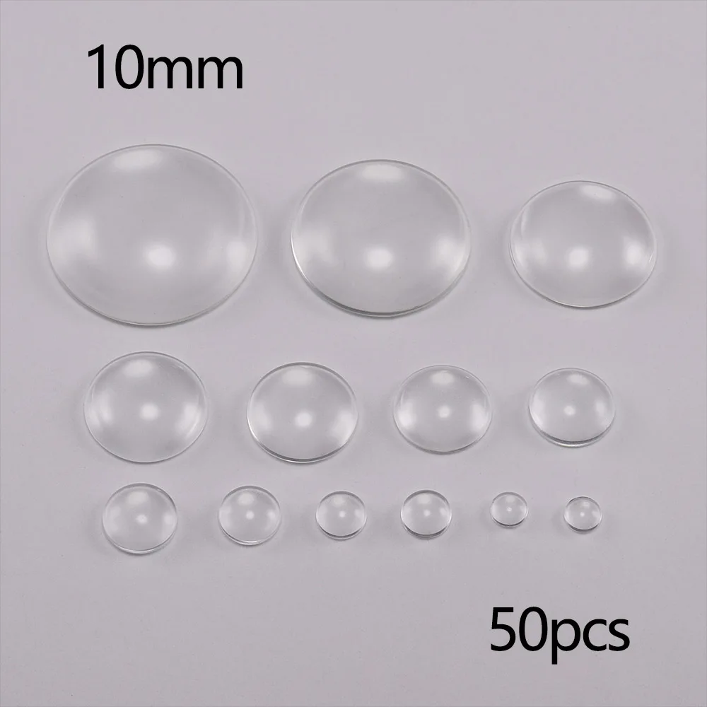 50 Cabochon Quadrati In Vetro Trasparente 10 Mm Per Creare Orecchini E Gioielli Fai Da Te - 5