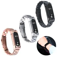 Роскошный Металлический Ультратонкий браслет из нержавеющей стали для Xiaomi Mi Band 2