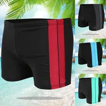 Модные мужские плавки размера плюс 2XL-4XL, пляжные шорты для плавания, лоскутные эластичные купальные костюмы для мальчиков