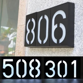 

Solar Power 6 LED Number Light Sign House Hotel Door Address Plaque Digit Plate Tool Waterproof Wall Light Sunlight Lamp