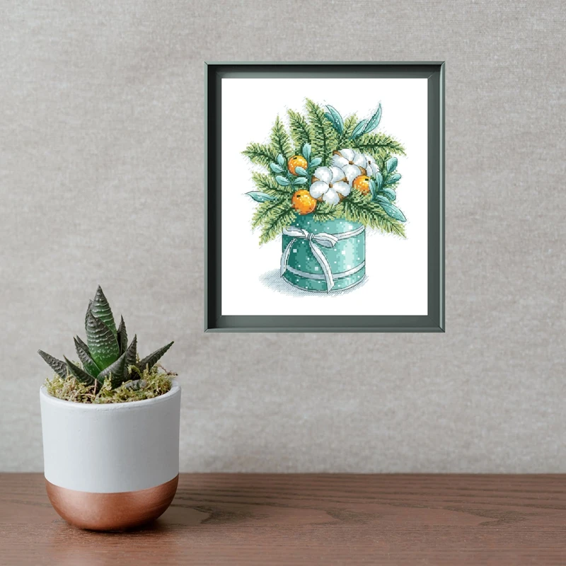 Embroidery fabric cross stitch kit cotton bouquet cross stitch kit flower package aida 18ct 14ct unprint canvas fabric embroidery diy handmade needlework