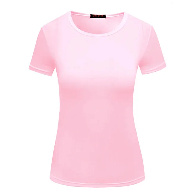 pink Женская футболка, 90 s, модная, короткий рукав, белый, черный, зеленый, сплошной цвет, милые летние топы, повседневные футболки - Цвет: pink