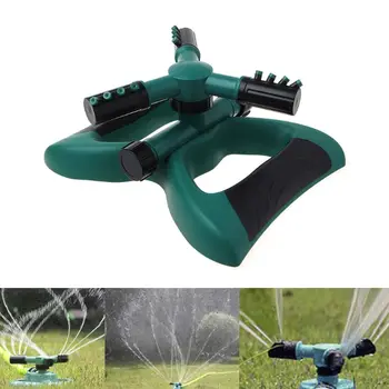 

Automatic 360 Degree Rotating Adjustable Garden Lawn Water Sprinkler 3 Arm Sprayer Irrigation System Leak Free