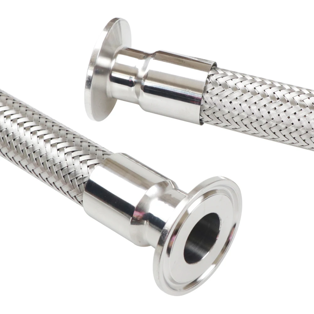 

1.5" 2" Tri Clamp 19/25/32/38/45mm Pipe OD Braided Soft Tube Bellow For Homebrew SUS304