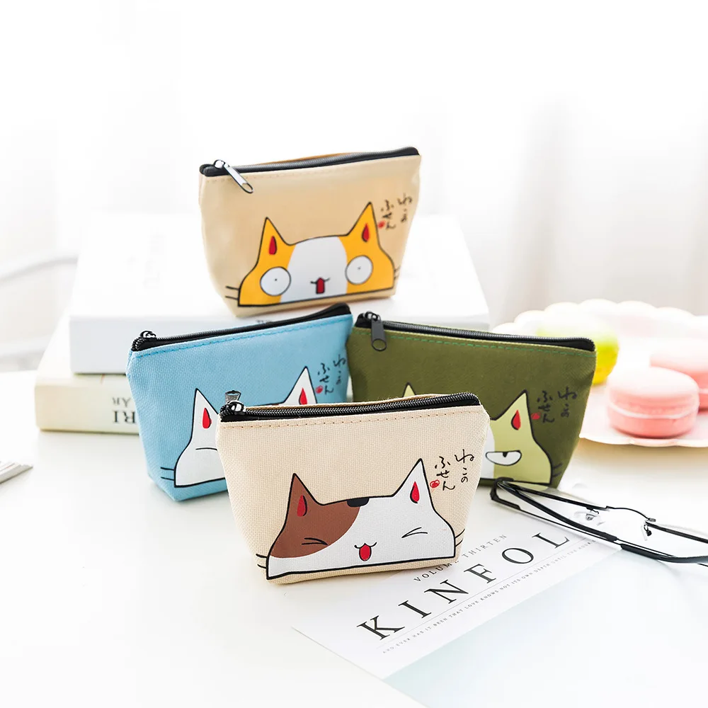 1 pieza gato sorpresa bonita Moneda de Animal monedero lindo Animal de dibujos animados cartera nueva moda bolsillo con cremallera