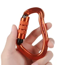 12/23/24/25KN Professional Safety Carabiner D Shape Key Hook Aluminum Alloy Camping Tent Hammock Buckle Protective Equipment