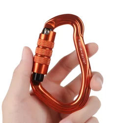 12/23/24/25KN Professional Safety Carabiner D Shape Key Hook Aluminum Alloy Camping Tent Hammock Buckle Protective Equipment