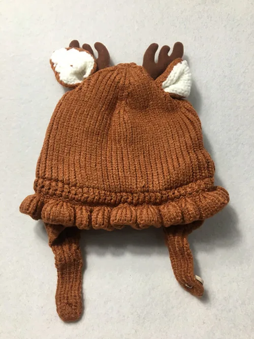 Детская шапка Skullie Beanies для мальчиков и девочек, зимняя шапка с рождественским рисунком лося, роговыми ушами, теплые эластичные модные аксессуары - Цвет: 7