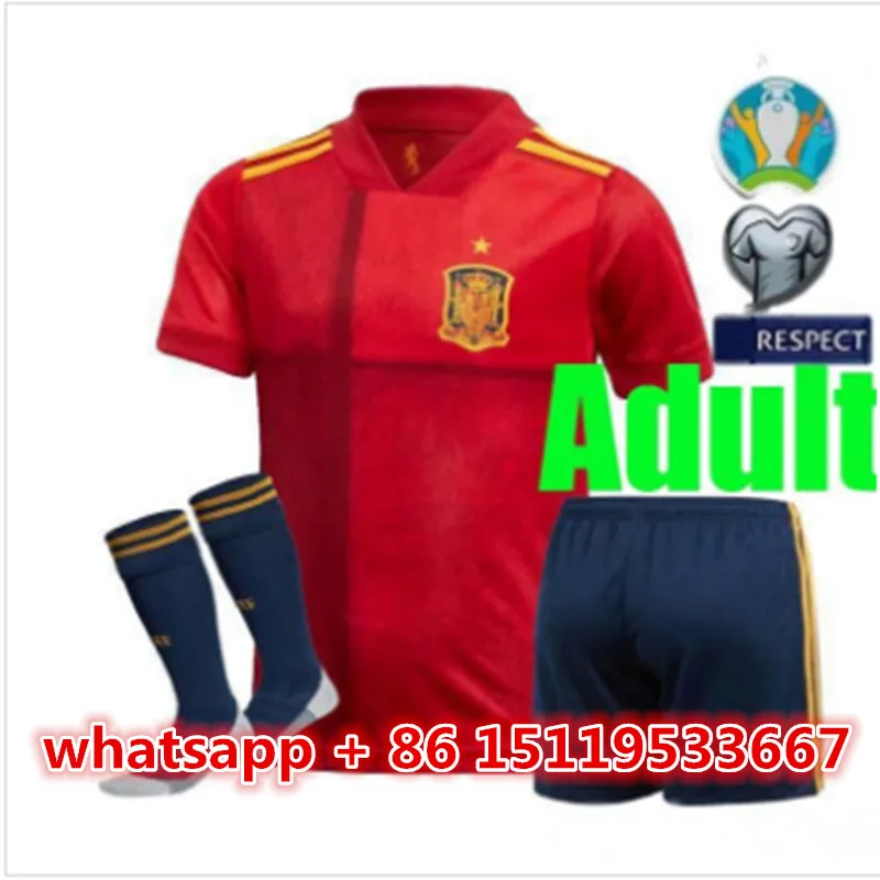 Испанские футбольные майки PIQUE SERGIO A. INIESTA MORATA KOKE ramos ASENSIO SILVA ISCO Tiago комплект для взрослых+ носки Джерси - Цвет: shirt