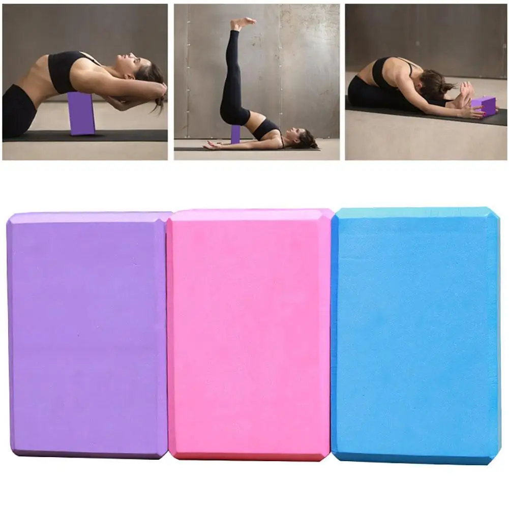 Bloque de goma EVA para estiramiento de Yoga, bloque de espuma de colores  para gimnasio, Pilates, herramienta de ejercicio, moldeador corporal,  entrenamiento de salud - AliExpress