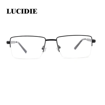 

Lucidie fashion classic clear half frame protection eye durable stainless steel men glasses frame