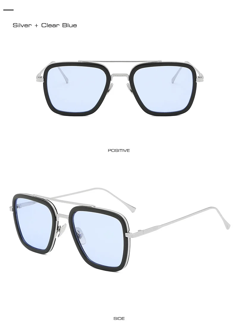 SHAUNA модные Двойные мосты Tony iron man Солнцезащитные очки прозрачные синие Человек-паук солнцезащитные очки