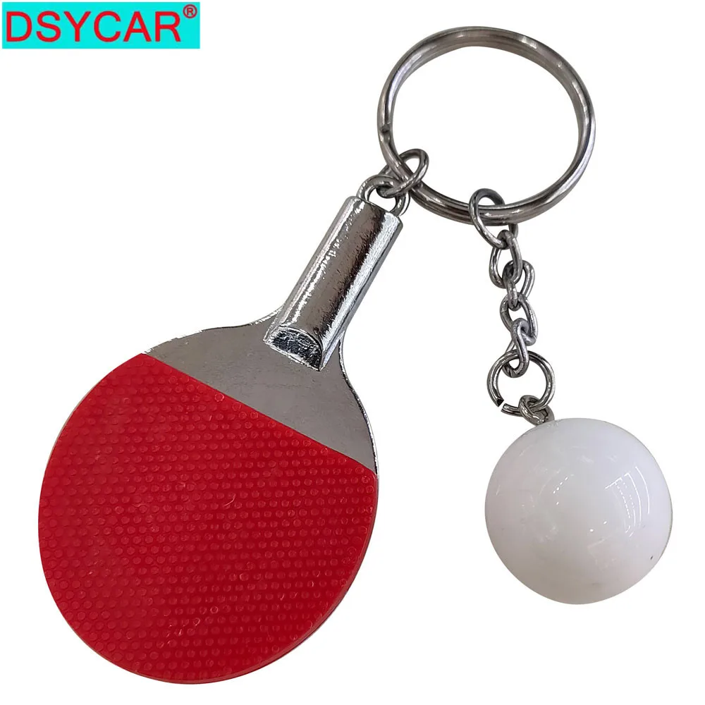 

DSYCAR 1Set Key Chain Key Ring Gift for Lovers Mini Ping-Pong Table Tennis Model Keychain Couple Pendant Young Souvenirs Gift