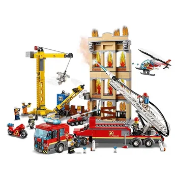 

2019 New City Series Compatible with Legoingely City 60216 Fire Rescue Team Building Blocks Children's Toys Grinch Christmas