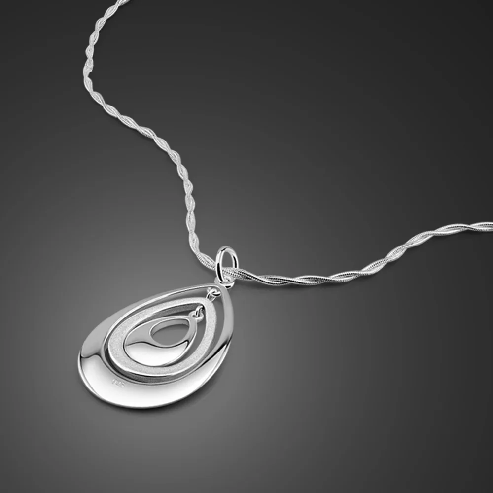 Колье женское из серебра 100% пробы с подвеской в виде гиперболы | Украшения и