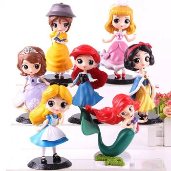 

Princess Figure Q Posket Ariel Mermaid Cinderella Snow White Sofia Jane Alice Princess Action Figure PVC Collectible Model Toy