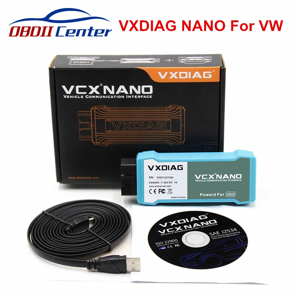 Диагностический сканер VXDIAG NANO для VW ODIS V5.1.3/ V5.1.6 замена 5054A/ 6154 OKI Wi Fi USB подключение