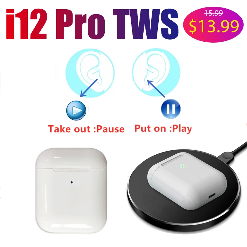 

NEW i12 pro TWS Bluetooth Headphones Macaron Colors Pop-up Wireless Earphone Wireless Charging Headset Sport Earbuds PK i12 i200